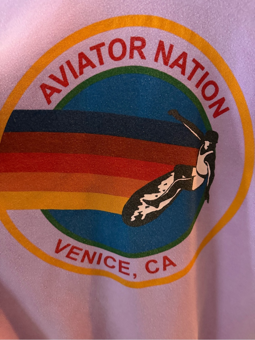 Aviator Nation Lavender Rainbow Surf Graphic Sweatshirt - Picture 6 of 6